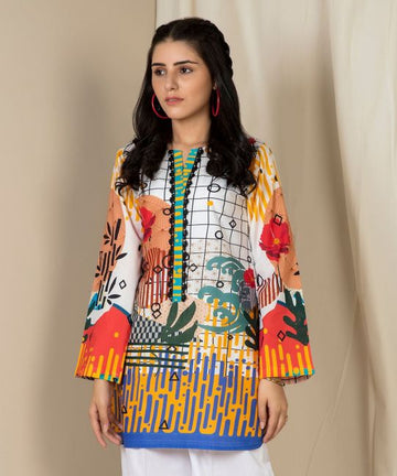 Zellbury Shirt Mercury White Lawn Lawn Collection 2021